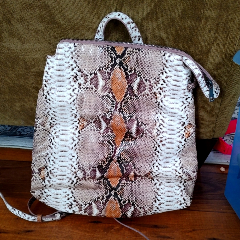 A New Day snakeskin backpack
